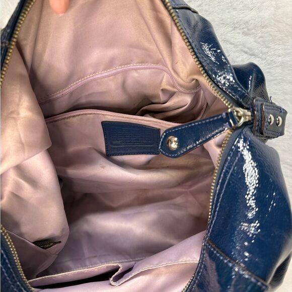 Coach Blue Patent Leather Satchel - Picture 8 of 9